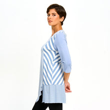 Load image into Gallery viewer, Red Coral Mixed-Stripe Tunic Top

