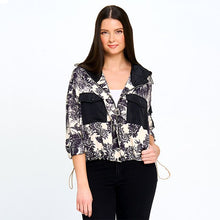 Cargar imagen en el visor de la galería, Red Coral Printed Bomber Jacket With Hood (Only 2 Left)
