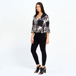 Red Coral Printed Bomber Jacket With Hood (Only 2 Left)