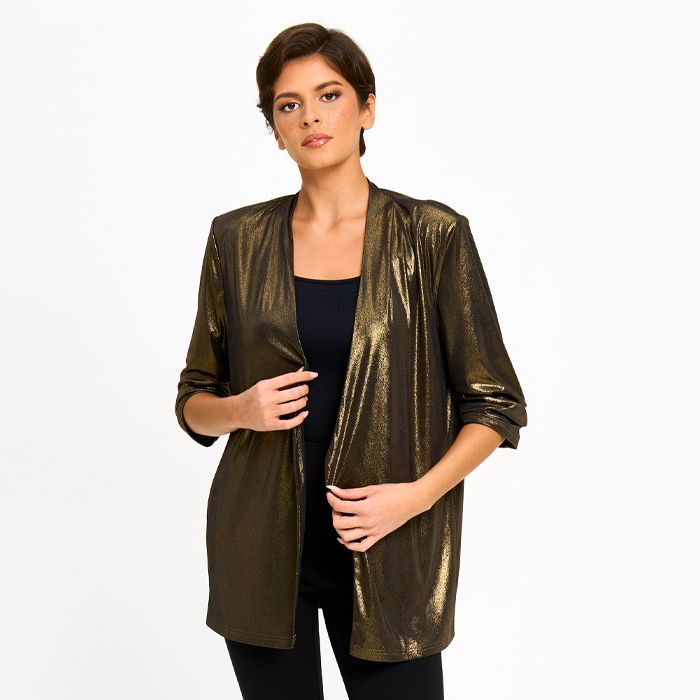 Red Coral Gold Shimmer Blazer