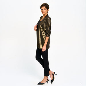 Red Coral Gold Shimmer Blazer