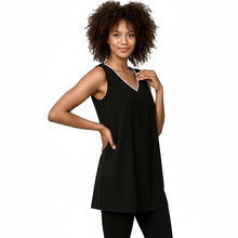 Load image into Gallery viewer, Red Coral Rhinestone V-Neck Sleeveless Tunic (2 Colors)
