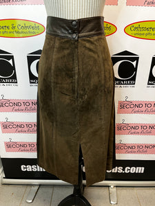 Danier Brown Suede Skirt (Size 12)
