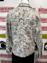 Load image into Gallery viewer, Rose Print Denim-Like Jacket (Size S)
