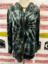 Load image into Gallery viewer, Ark Imports Teal &amp; Gold Tie Dye Velvet Hoody (Size M)
