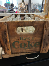Cargar imagen en el visor de la galería, Wooden &quot;Coke&quot; Crate with Full Set of Bottles

