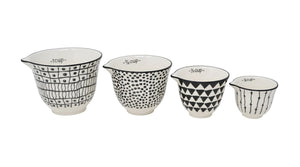 Black & White Abstract Measuring Cups (Set of 4)