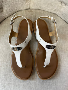 Michael Kors White Leather Sandals (Size 10)