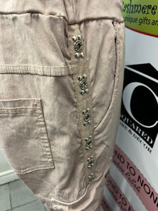 Femme Fatale Studded Pink Pants (Size S)