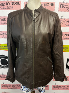 Danier Brown Leather Jacket (Size M)