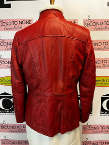 Danier Red Leather Jacket (Size S)