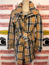 Load image into Gallery viewer, Patrick King Thompson Camel Plaid Long Jacket (Size L- fits M)

