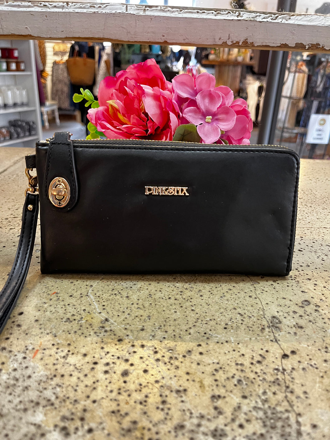 PinkStix Black Wallet