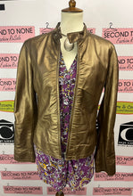 Charger l&#39;image dans la galerie, Le Chateau Gold Leather Jacket (Size L)
