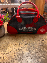 Cargar imagen en el visor de la galería, Y2K Denim/Red Vinyl Harley Davidson Purse
