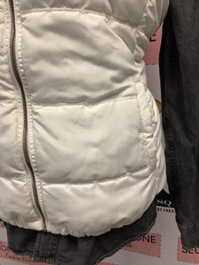 Old Navy White Puffer Vest (Size L)