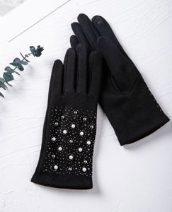 Pearls & Bling Black Gloves (Only 2 Pairs Left!)