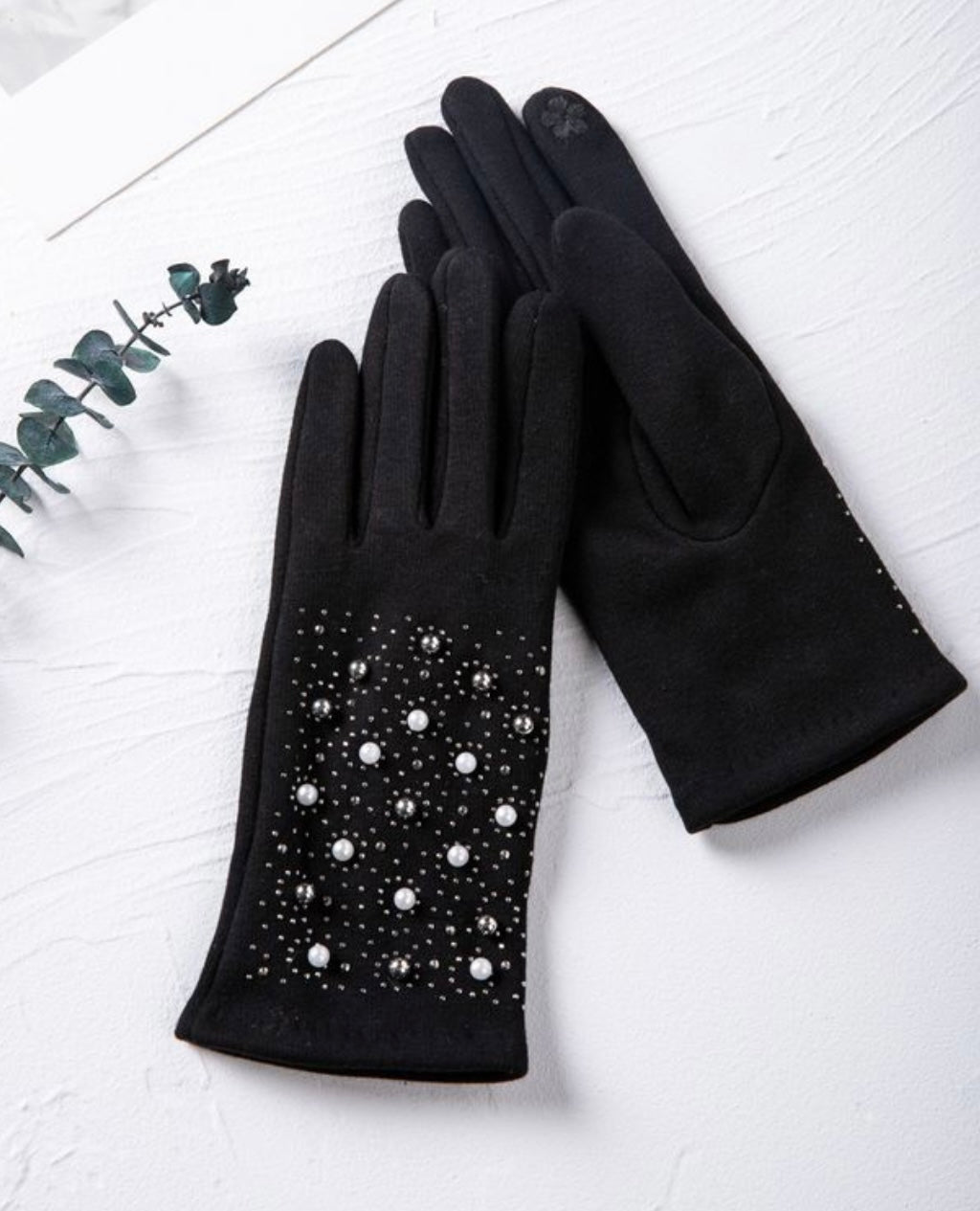 Pearls & Bling Black Gloves (Only 2 Pairs Left!)