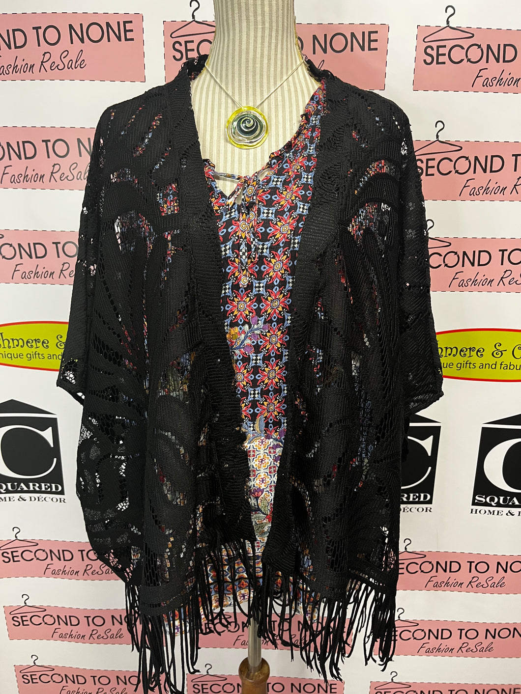 Dynamite Black Lace Shawl (Size XS)