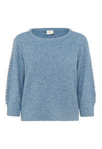Wool Blend Pearl Sleeve Sweater (2 Colours)
