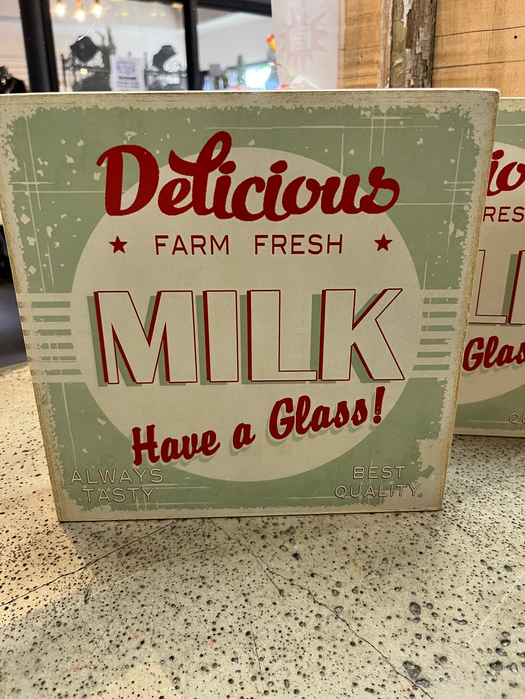 Vintage-Vibe Milk Sign