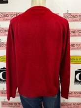 Cargar imagen en el visor de la galería, Carolyn Taylor Red Button Up Cardigan (Size L)
