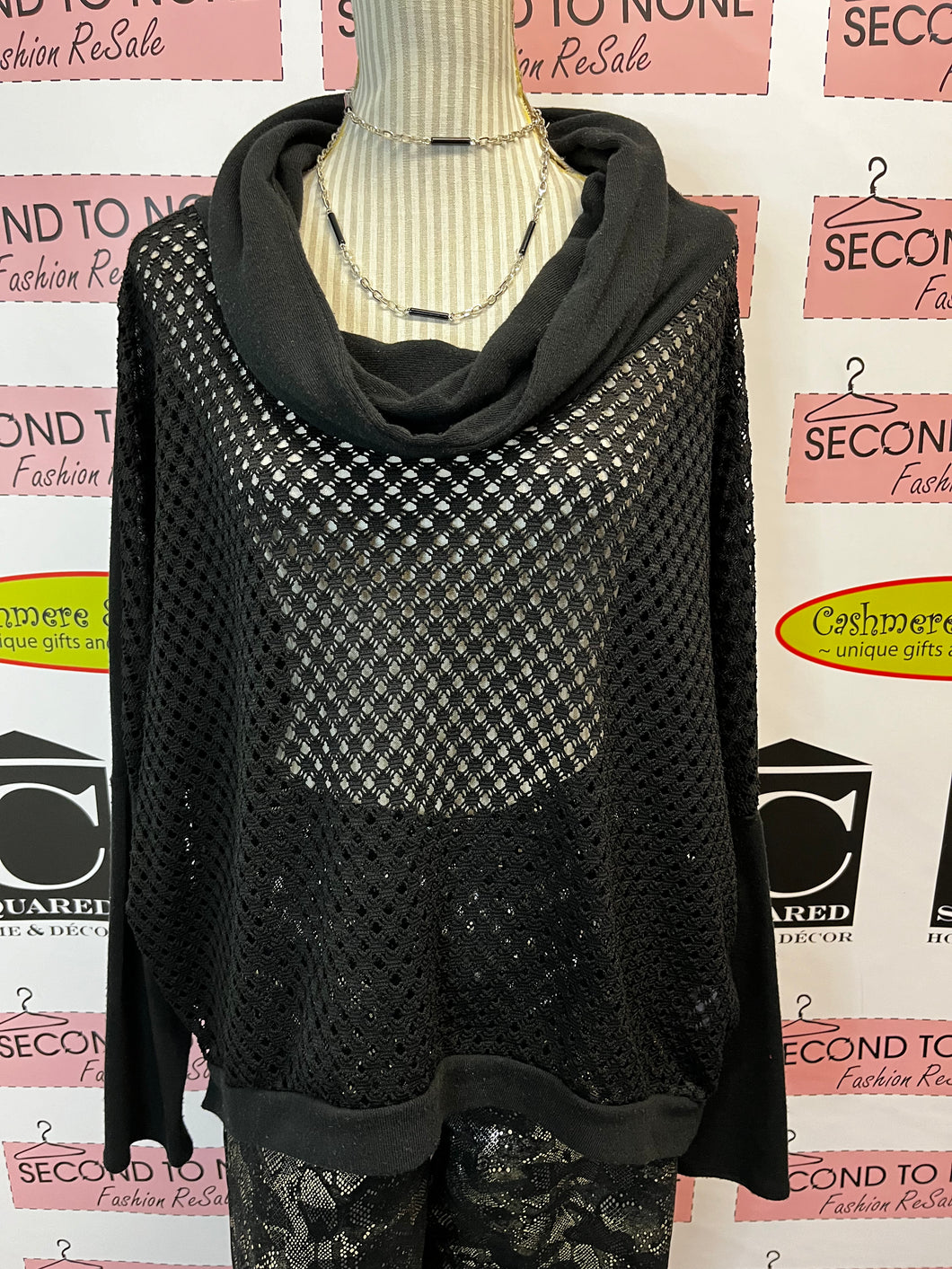 Black Cowl Neck Sweater (Size L)