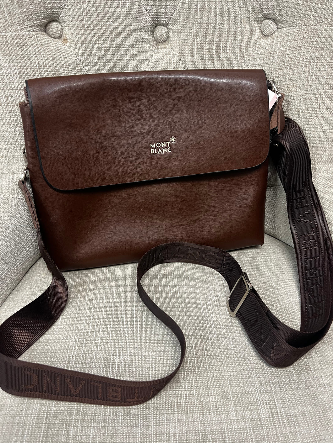 Mont Blanc Leather Messenger Bag