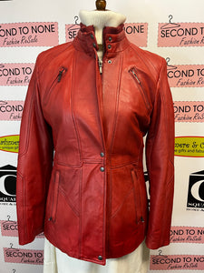 Danier Red Leather Jacket (Size S)