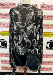 Mesh Dragon Long Sleeve Top (Size 3X)