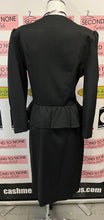 Load image into Gallery viewer, Vintage Black Peplum Dress with Red Accents (Size 13/14)
