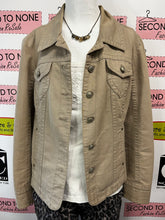Cargar imagen en el visor de la galería, Live a Little Sparkly Denim Jacket (Size L)

