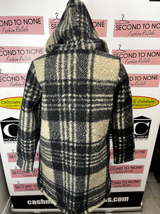 Black Plaid Teddy Bear Coat