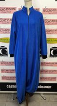 Load image into Gallery viewer, Royal Blue Footed Zip Up House Coat (One Size)
