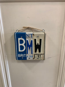 Letrero de matrícula "BMW"