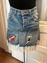 Load image into Gallery viewer, Upcycled Harley Davidson Patch Skirt (Size Medium)
