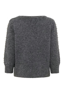 Wool Blend Pearl Sleeve Sweater (2 Colours)