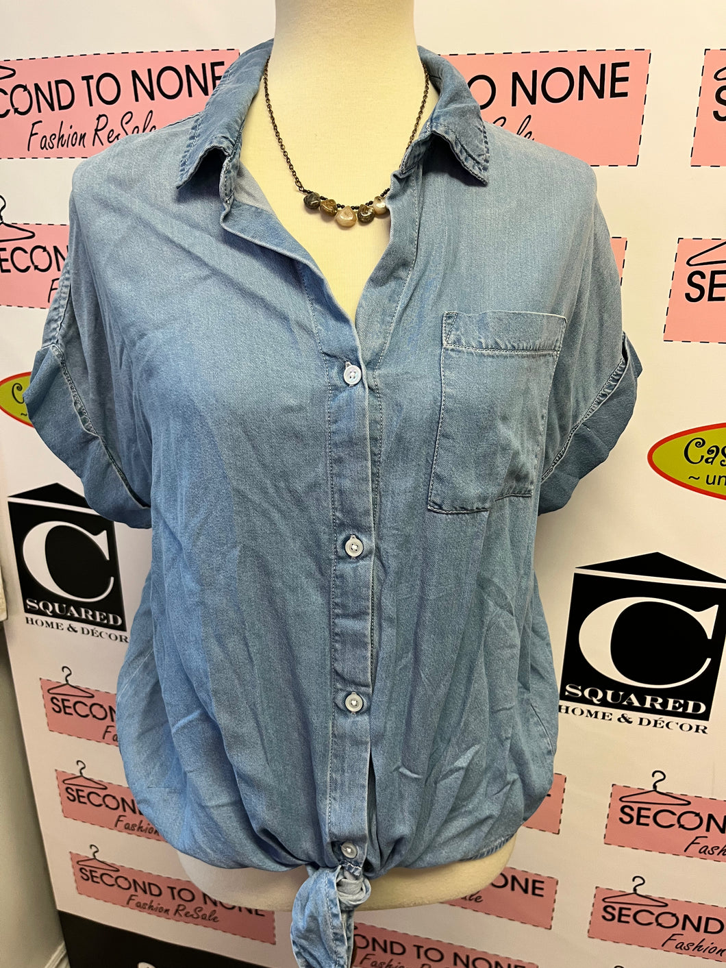 Jordache Denim Top (Size L)