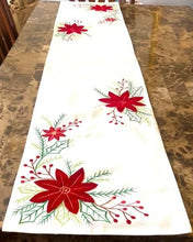 Cargar imagen en el visor de la galería, Poinsettia Christmas Table Runner
