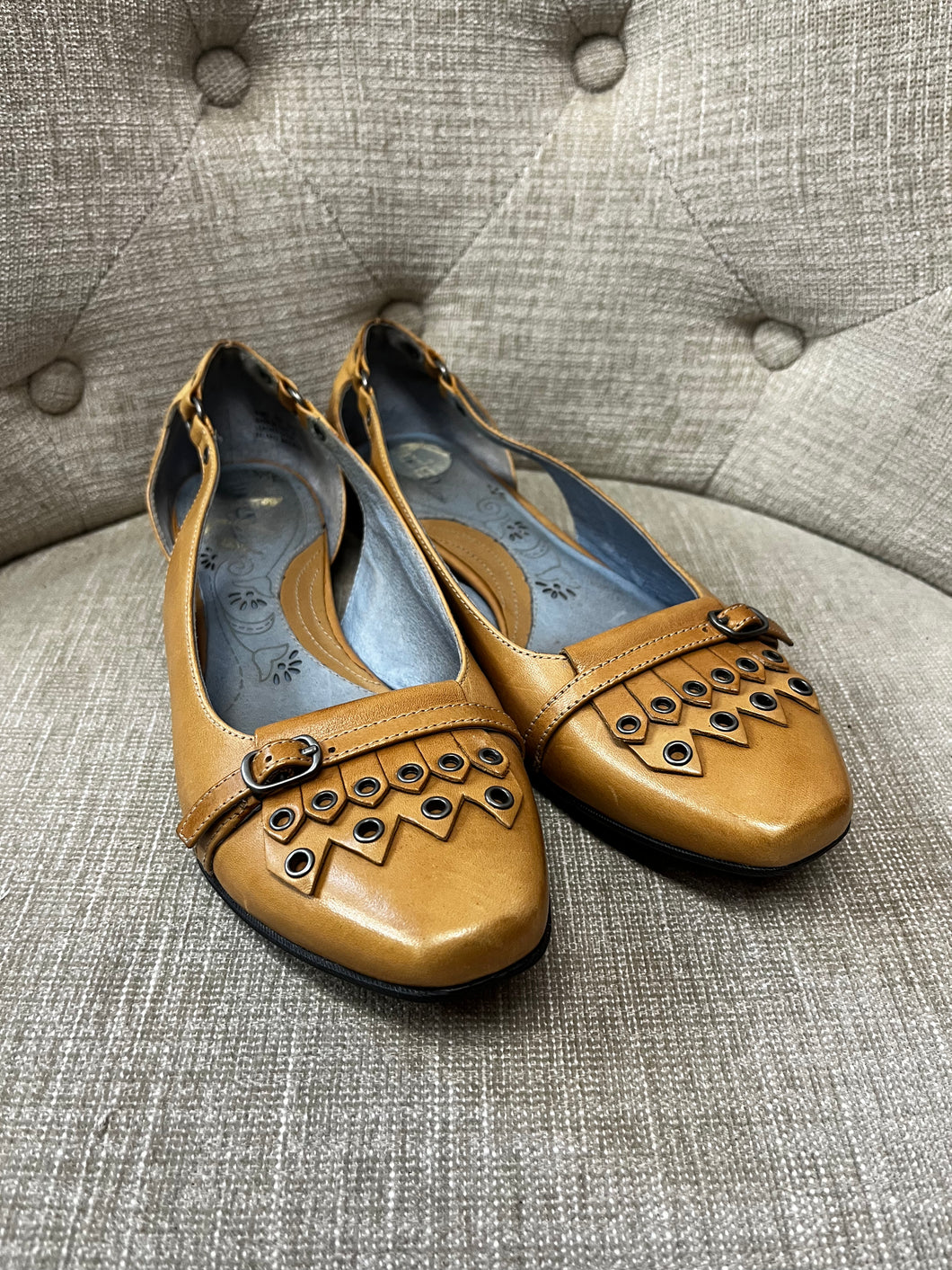 Indigo Leather Flats (Size 6 1/2)