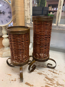Wicker Candle Holders (2 Sizes)