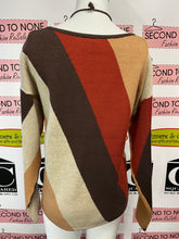 Load image into Gallery viewer, Fall Tone Diagonal Stripe Sweater (Size S)
