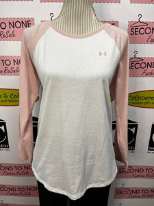 Under Armour Pink Raglan Top (Size L)