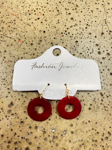 Rich Red Circles Earrings (Only 1 Pair Left!)