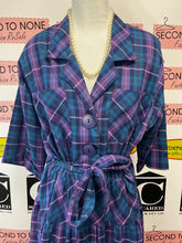 Load image into Gallery viewer, Vintage Gailliano Purple &amp; Blue Plaid Dress (Size 16)
