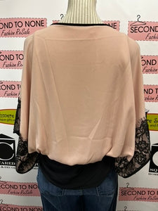 Joseph Ribkoff Lace Trim Blouse (Size 6)