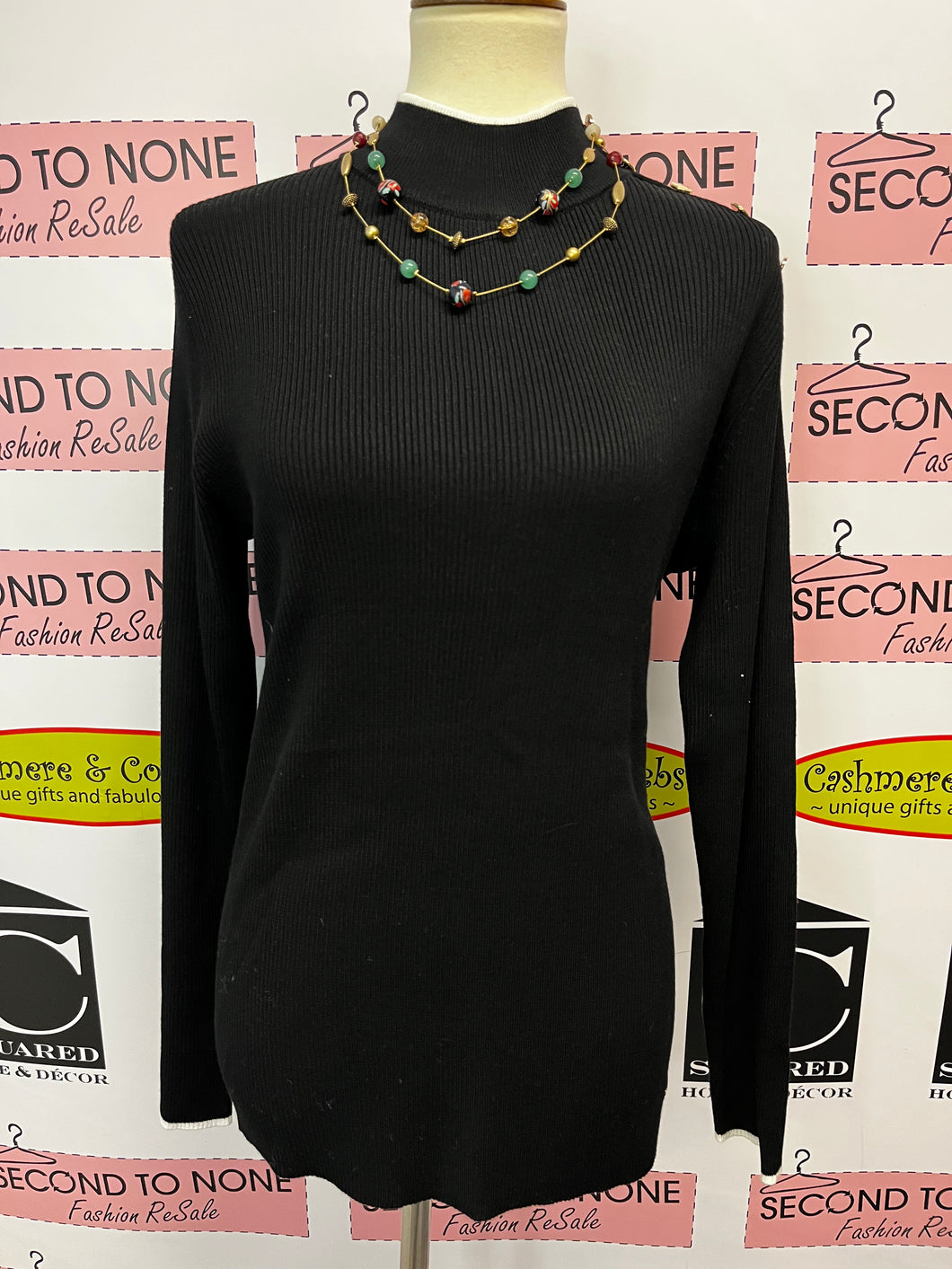 Calvin Klein Black Mock Neck (Size M)