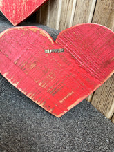 Load image into Gallery viewer, Red Wooden Heart Decor
