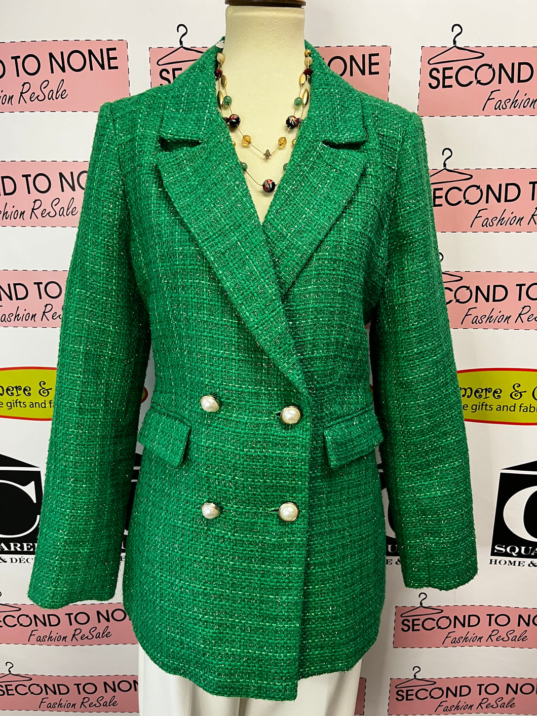 Fresh Twist Green Suit Jacket (Size L)