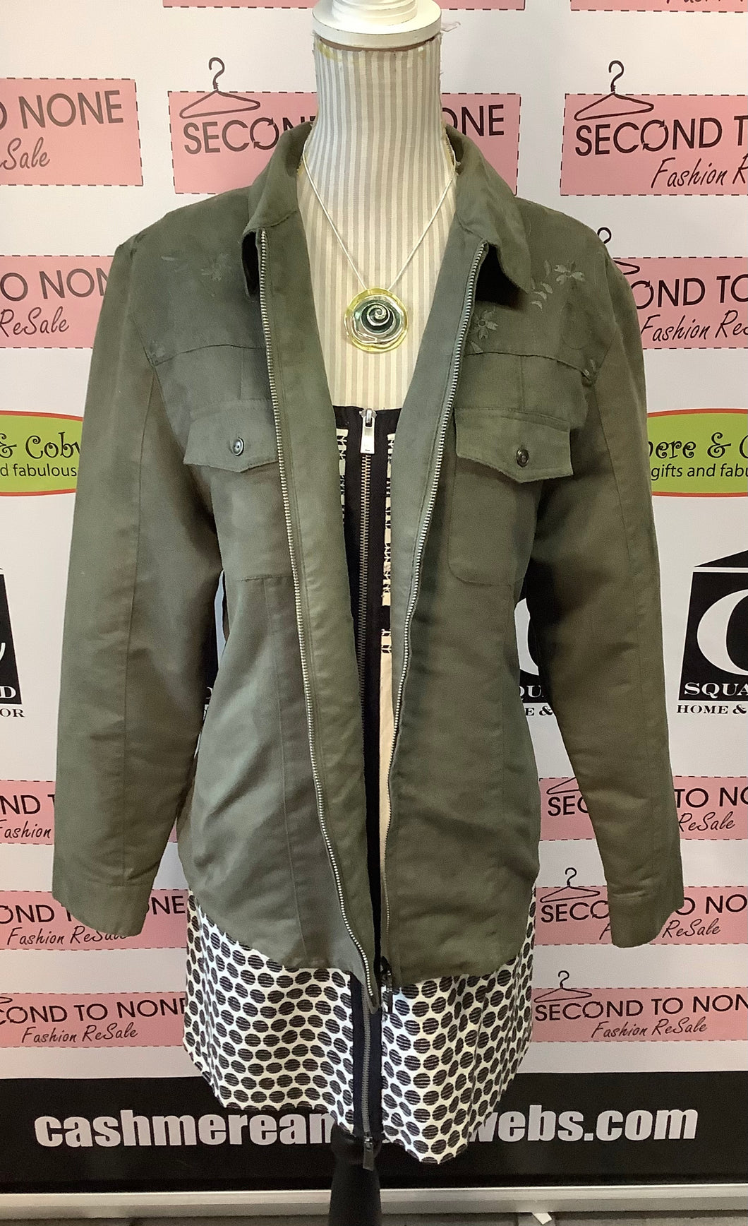 NWD Olive Zip Up Jacket (Size L)